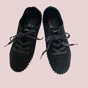 Skechers black lace-up shoes